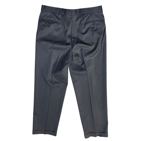 Lanificio Comero Wool Dress Pants Grey Size 36 Pleated Cuffed (READ) Slacks - Picture 2 of 5